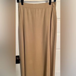 Silk, tan maxi skirt